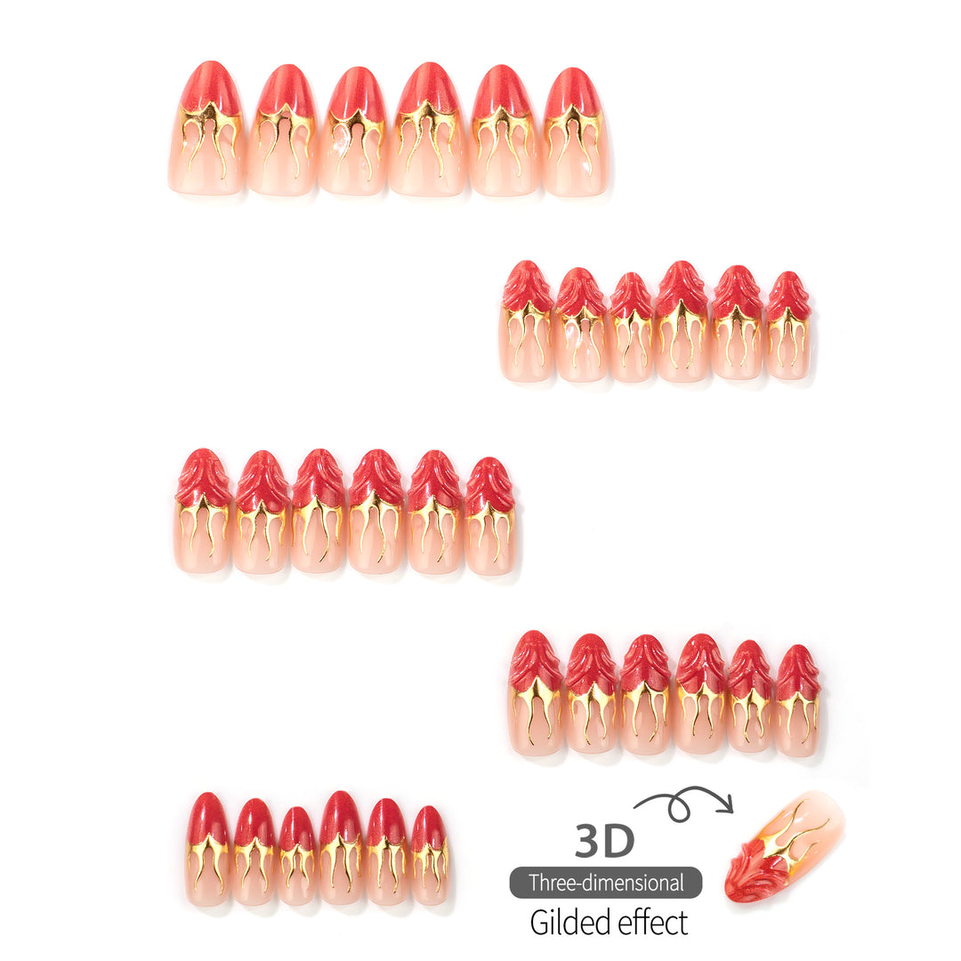Gothic Flame Design Press-On Nails
