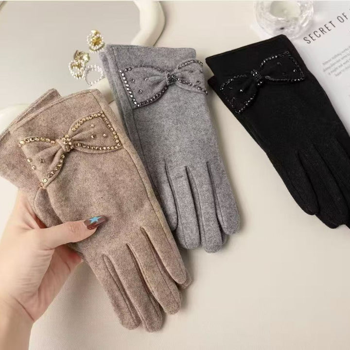 Elegant Bow Detail Touchscreen Gloves Kalsten