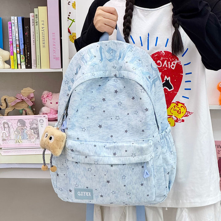 Stylish Star-Embellished Corduroy Backpack Kalsten