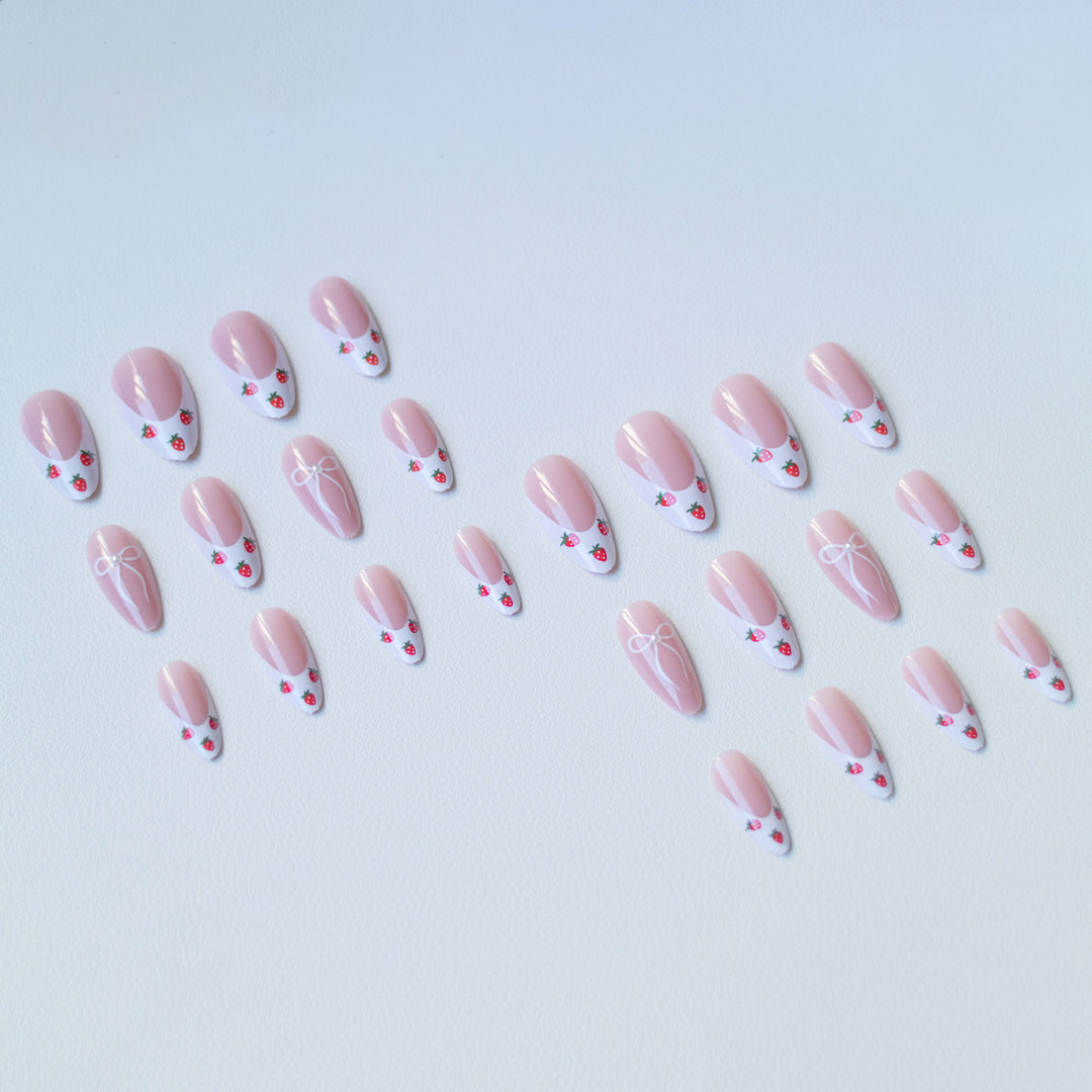 Strawberry Design Acrylic Nail Art Set