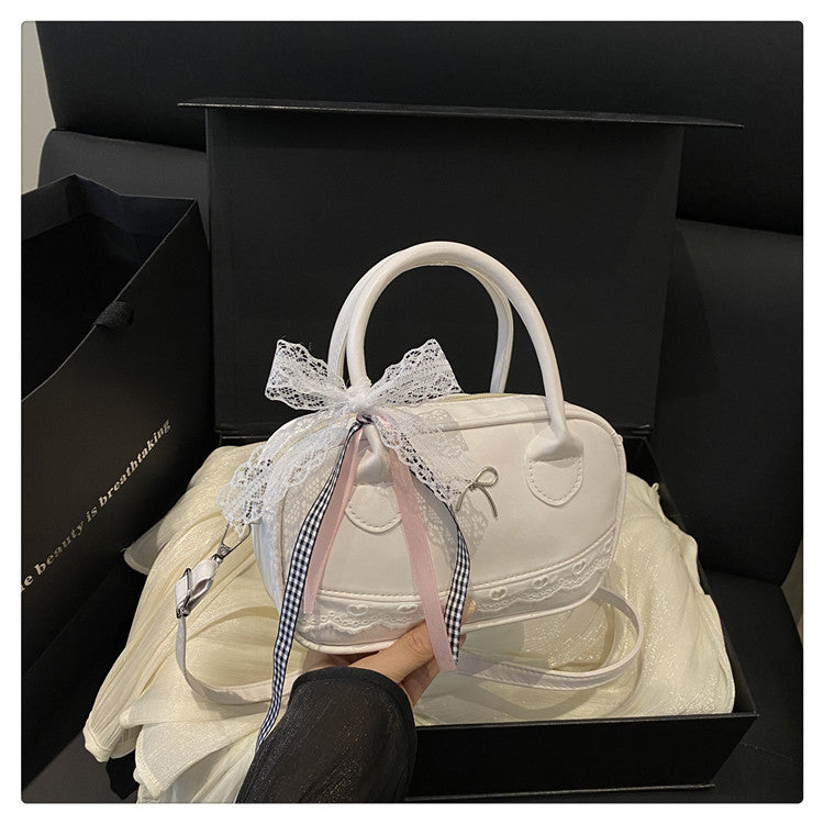 Elegant Lace-Trimmed Bow Handbag Kalsten