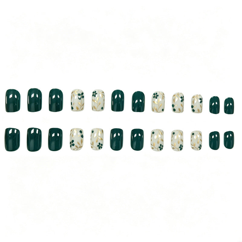 Elegant Floral Art Gel Nail Enhancements Kalsten