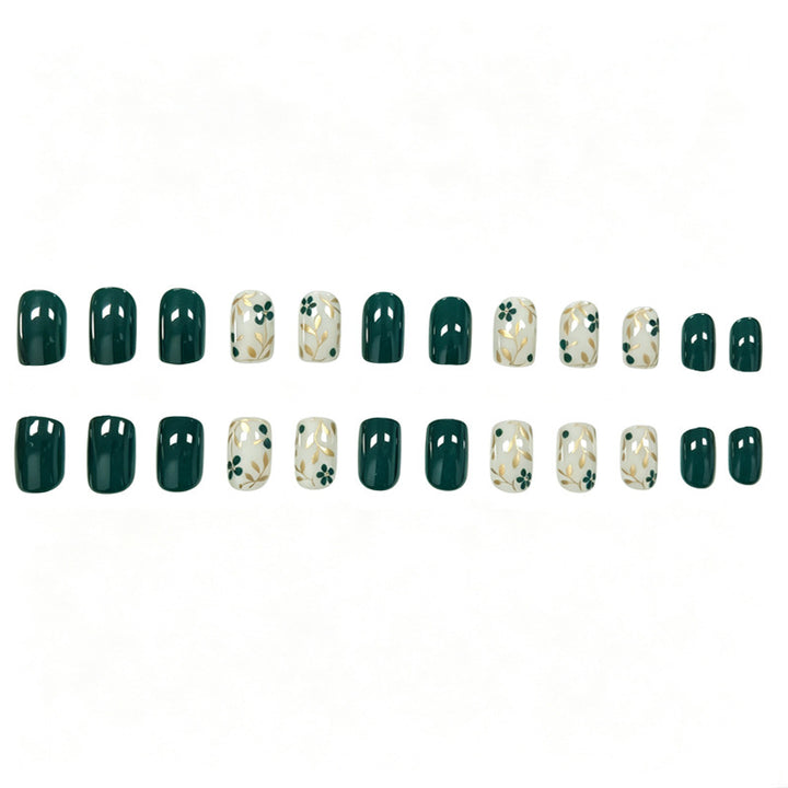 Elegant Floral Art Gel Nail Enhancements Kalsten