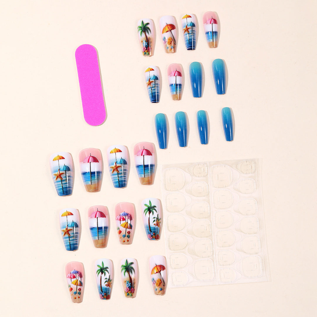 Tropical Beach-Inspired Nail Art Extensions Kalsten