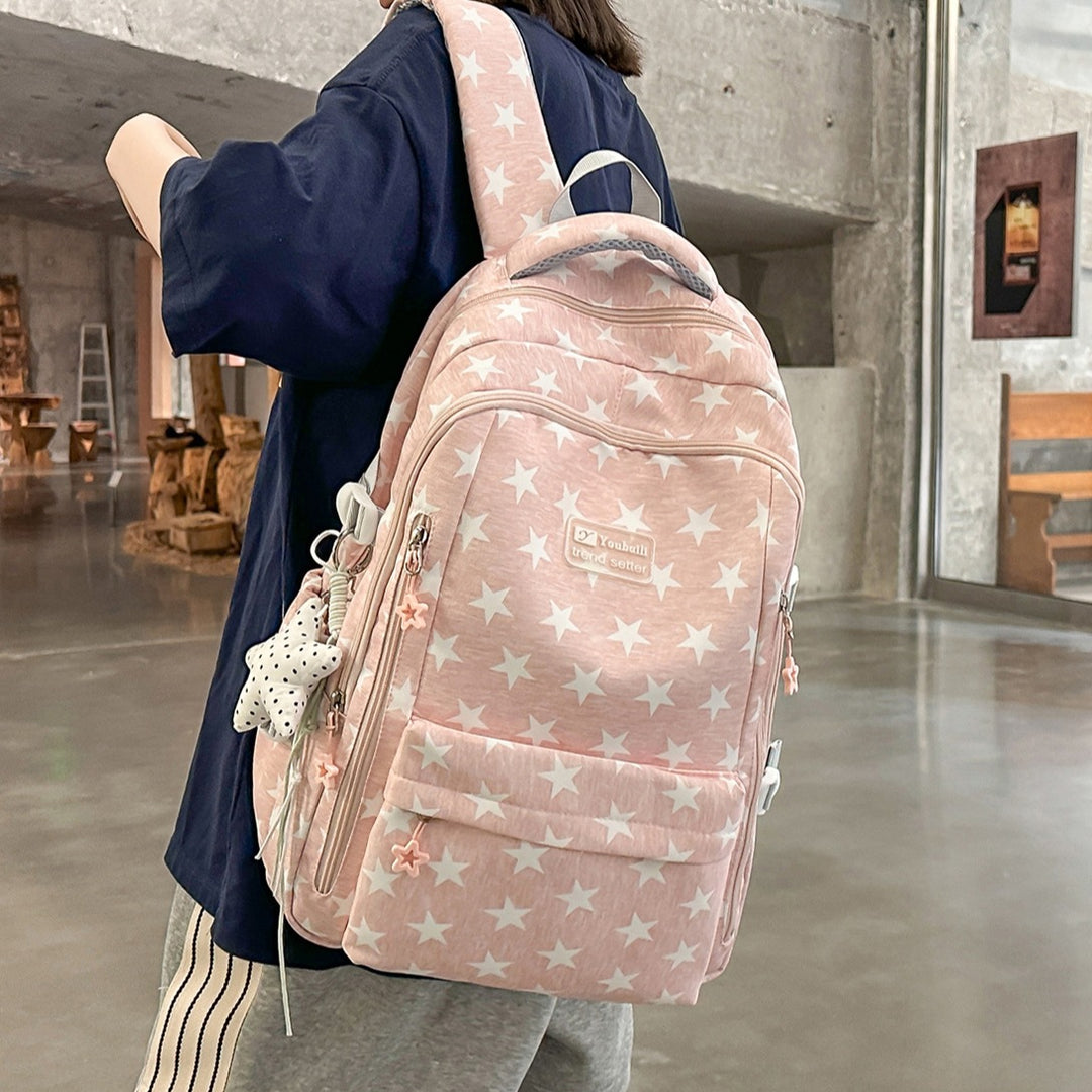 Trendy Star-Print School Backpack Kalsten