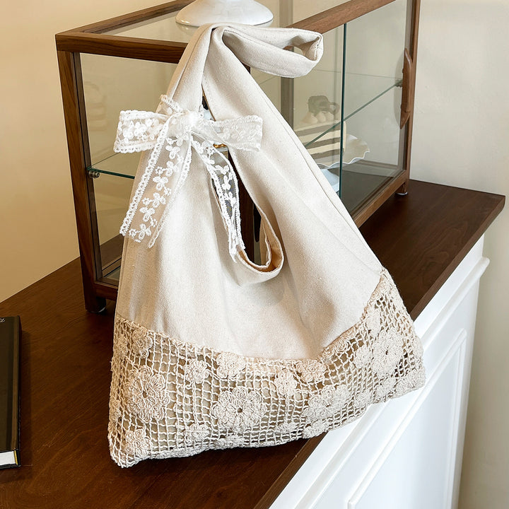 Handcrafted Floral Lace Tote Bag