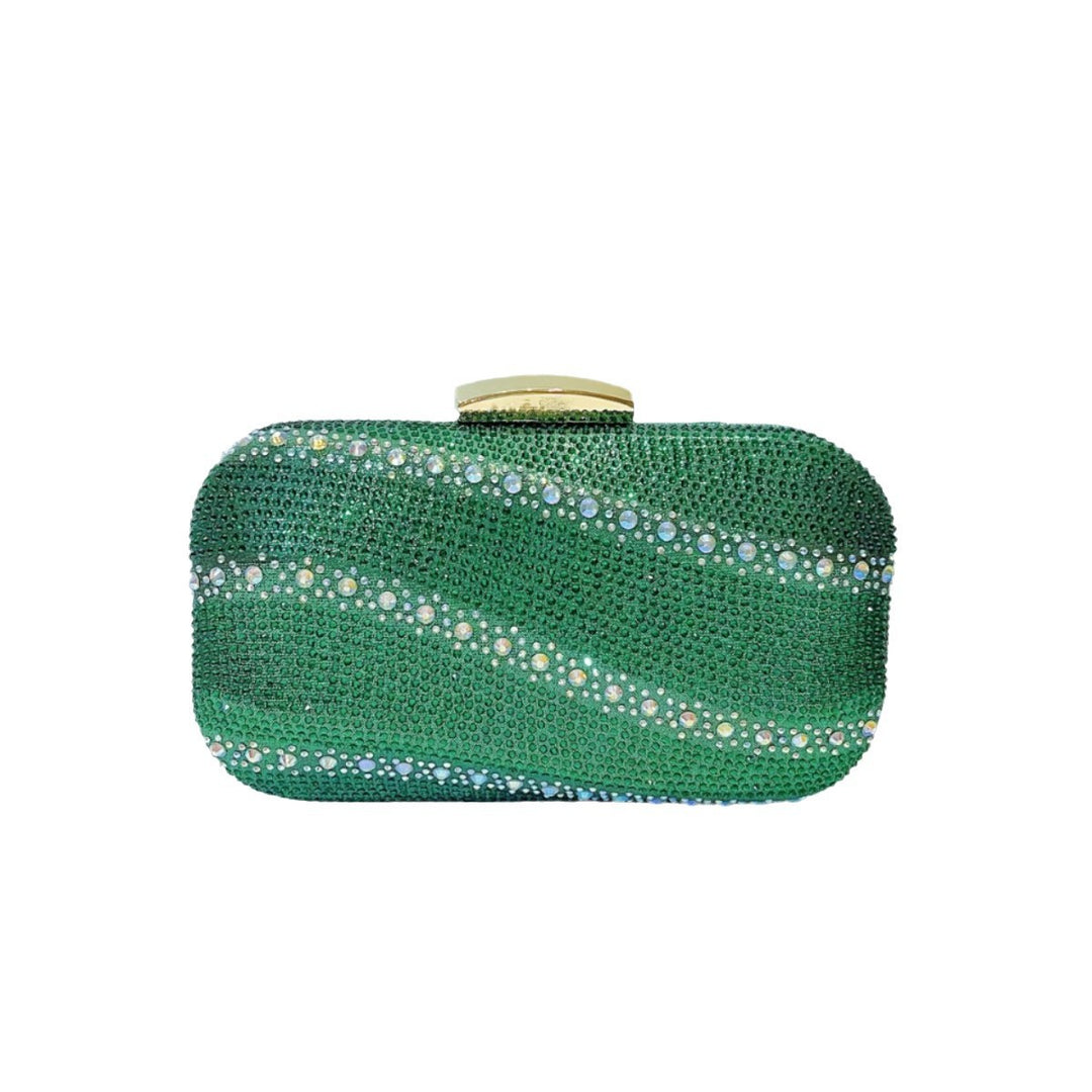 Crystal-Studded Clutch Handbag