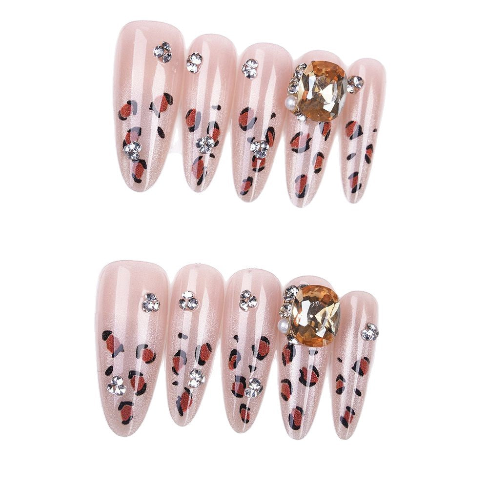 Glittering Pointed Press-On Nails Kalsten