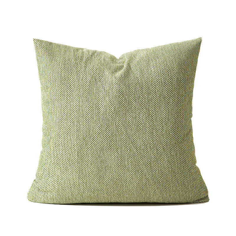 Square decorative pillow made of tightly woven bouclé blend fabric with textured surface and concealed zipper