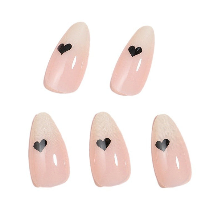 Heart-Accent Artistic Press-On Nails Kalsten