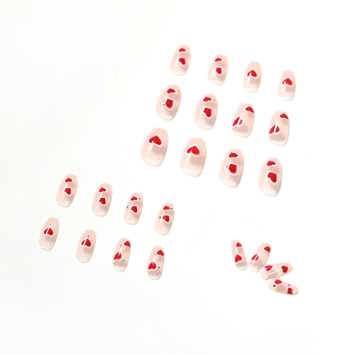Artistic nail art with heart design Kalsten