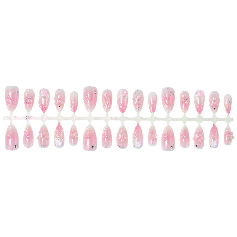 Artificial nail set with luxurious design and delicate flower accents Kalsten