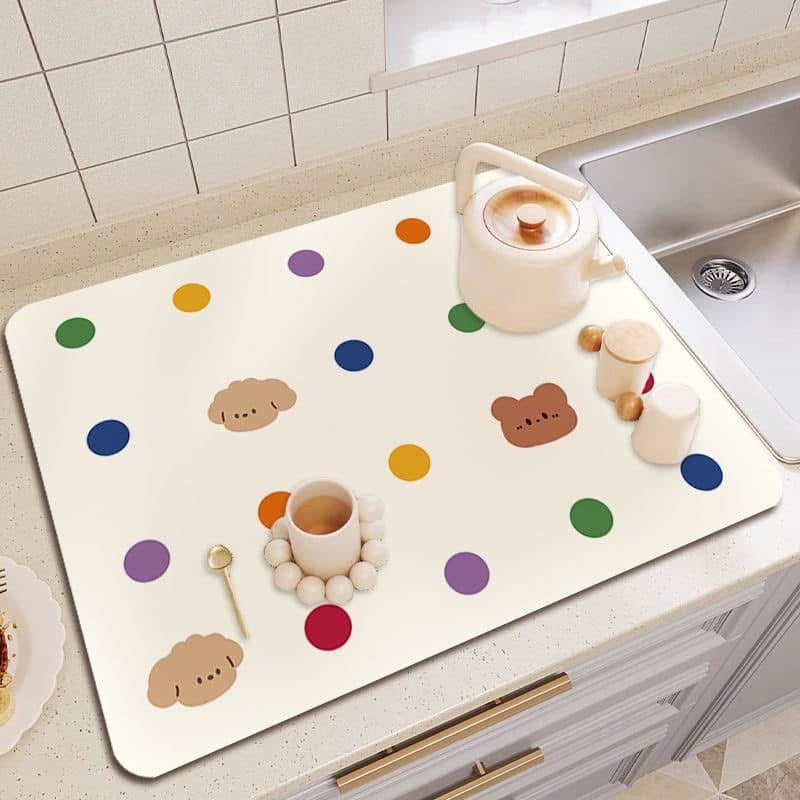 Playful Puppy-Themed Kitchen Mat