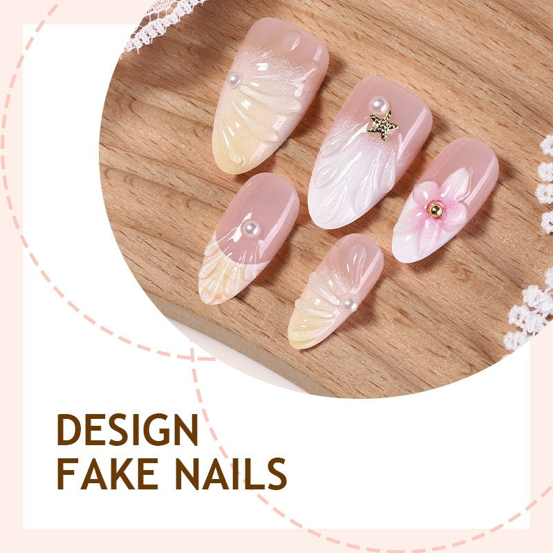 Artificial nail set with floral and luxurious design Kalsten