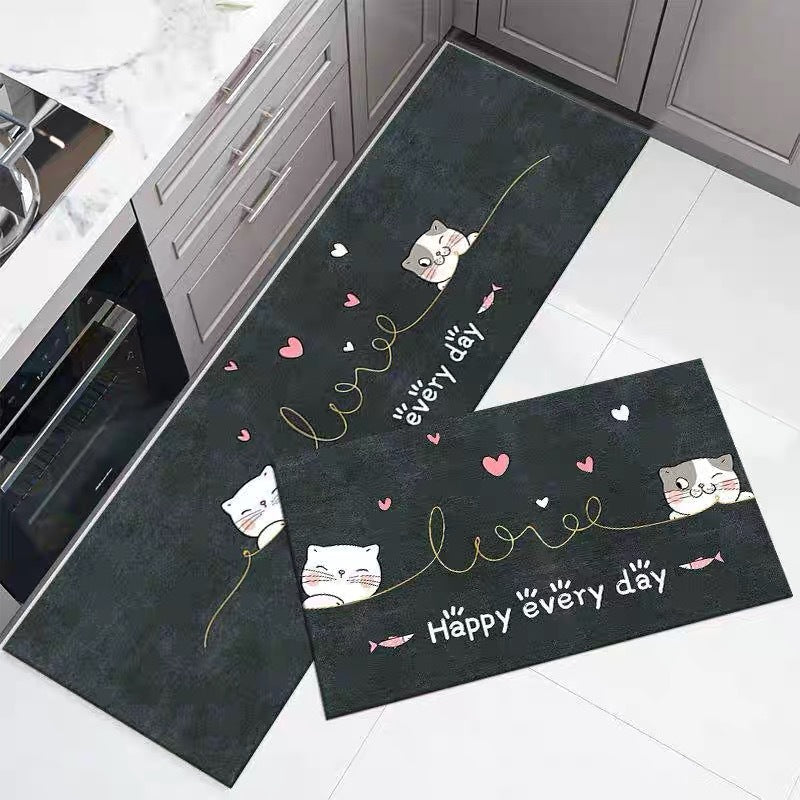 Marble-Pattern Kitchen Runner Mat Set Kalsten