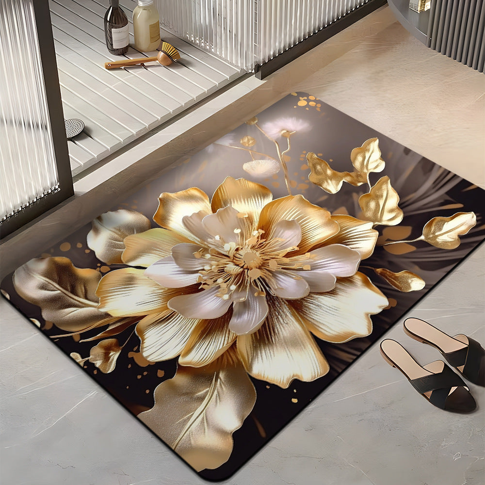 Floral Design Bath Mat Kalsten