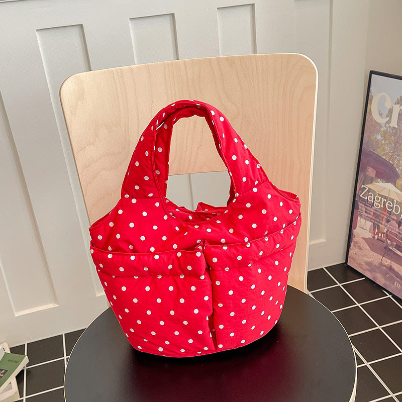 Quilted Polka Dot Utility Tote
