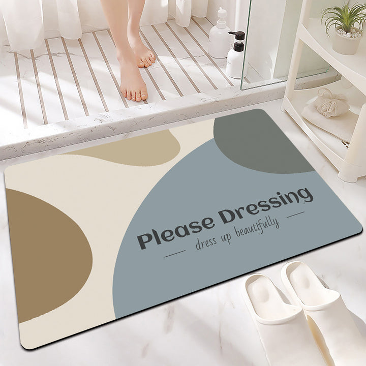 Elegant Marble-Themed Bath Mat Kalsten
