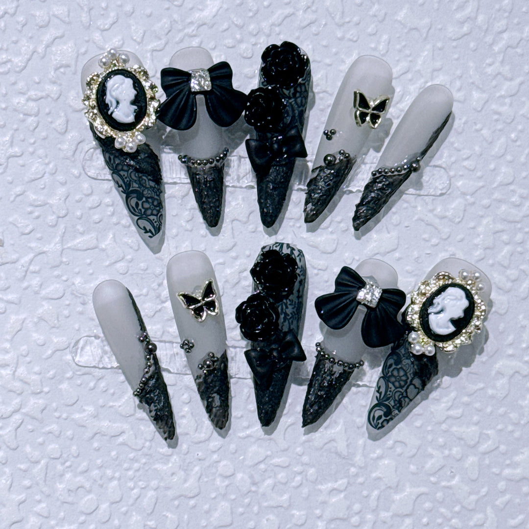 Gothic-Inspired Decorative Nail Art Collection