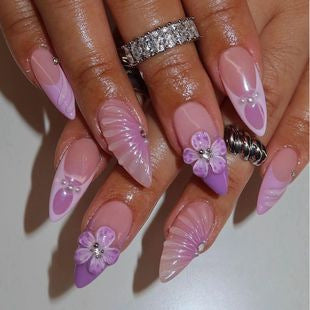 Glamorous Textured Acrylic Nail Enhancements Kalsten