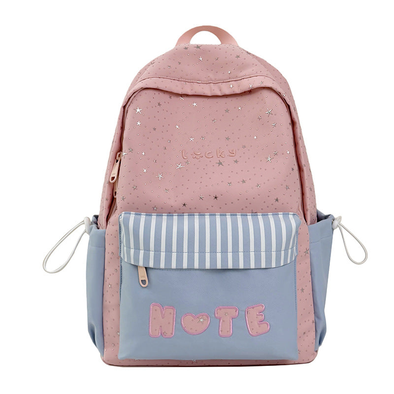 Cute Illustrated Star-Embellished Backpack Kalsten