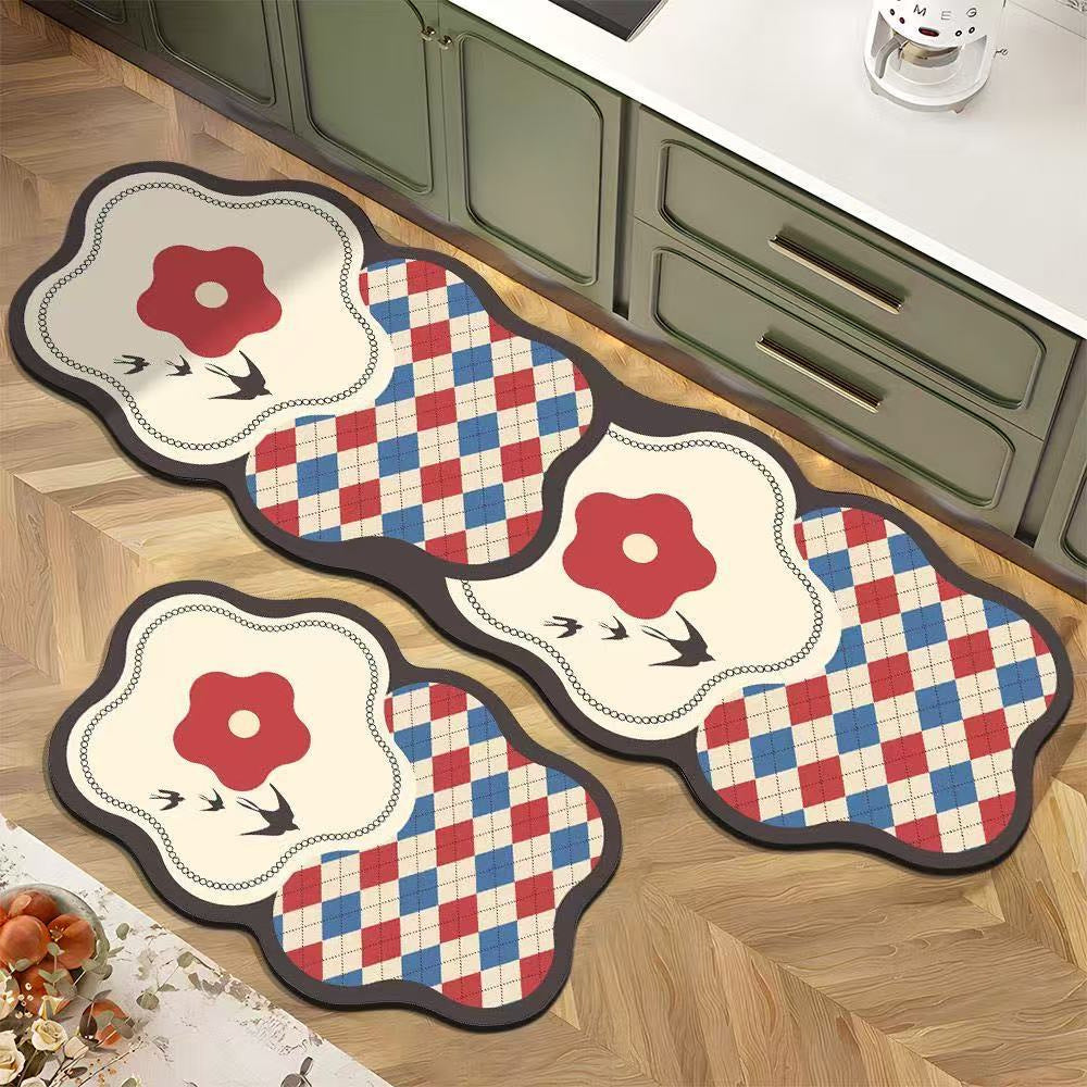 Decorative Floral Kitchen Mat