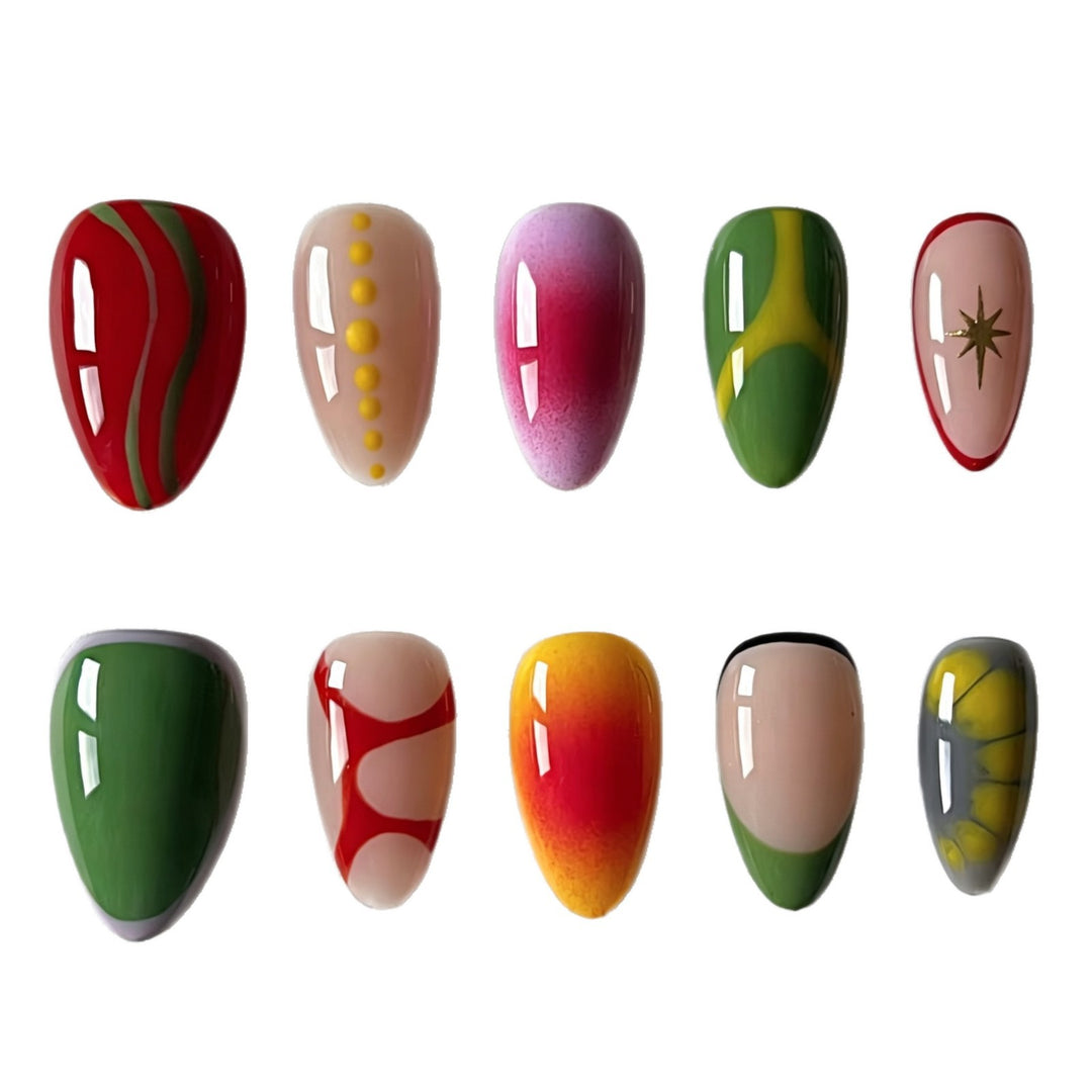 Artistic Abstract Press-On Nails