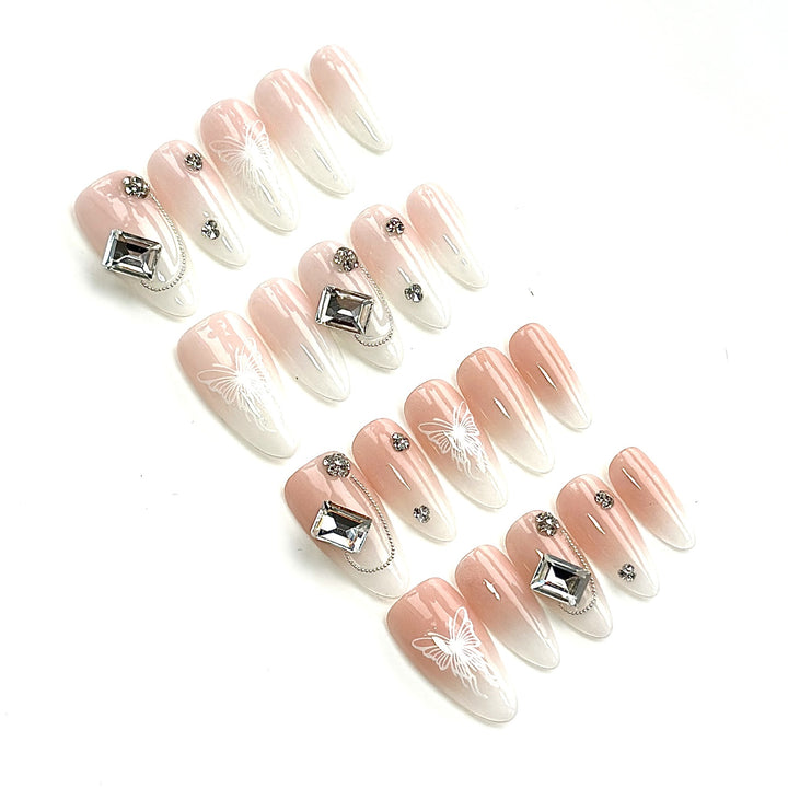 Artistic Butterfly Design Press-On Nail Set