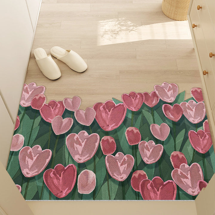 Floral Pattern Non-Slip Area Mat