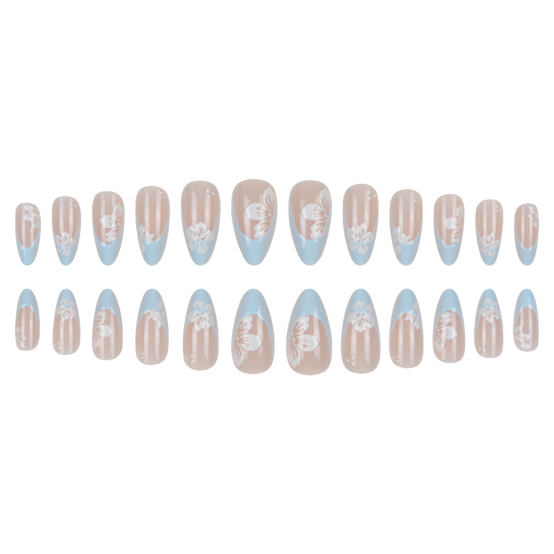 Elegant Floral-Design Stiletto Press-On Nails Kalsten