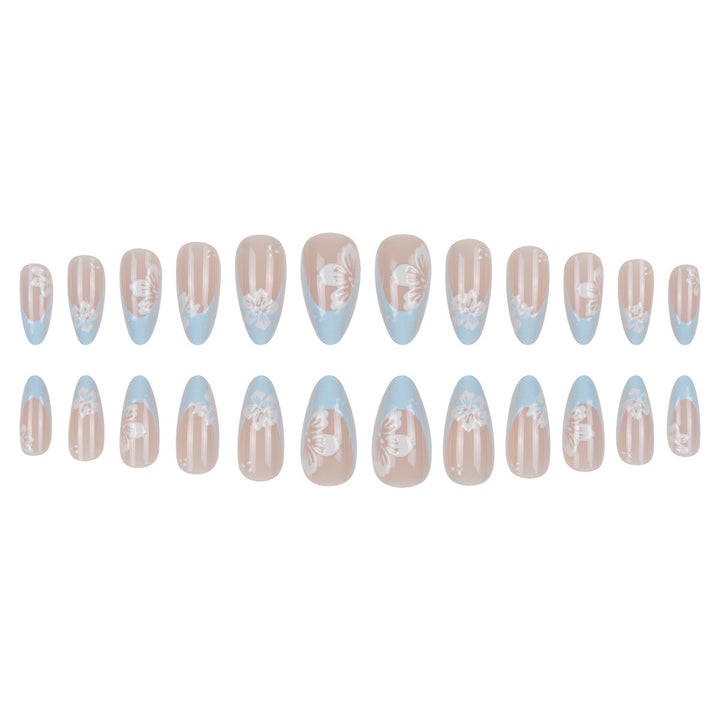 Elegant Floral-Design Stiletto Press-On Nails Kalsten