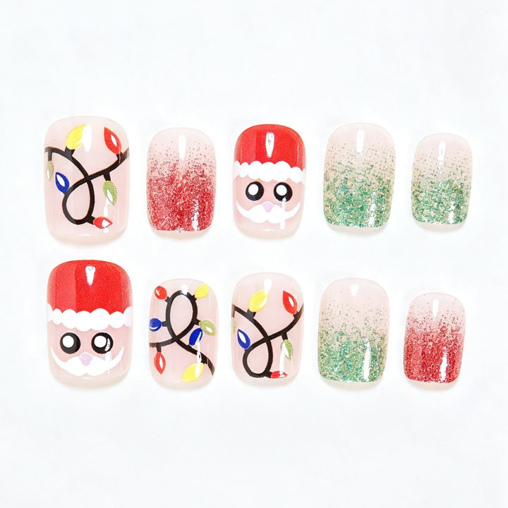 Festive Holiday-Themed Press-On Nail Art Set Kalsten