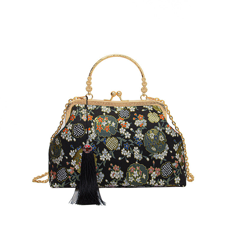 Floral Embroidered Evening Clutch