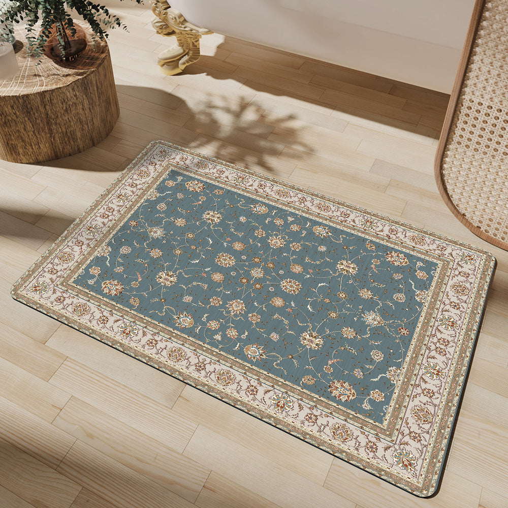 Elegant Vintage Floral Bath Mat Kalsten