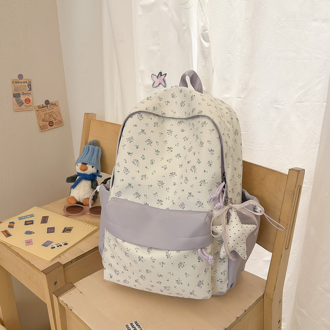 Floral Print School Backpack