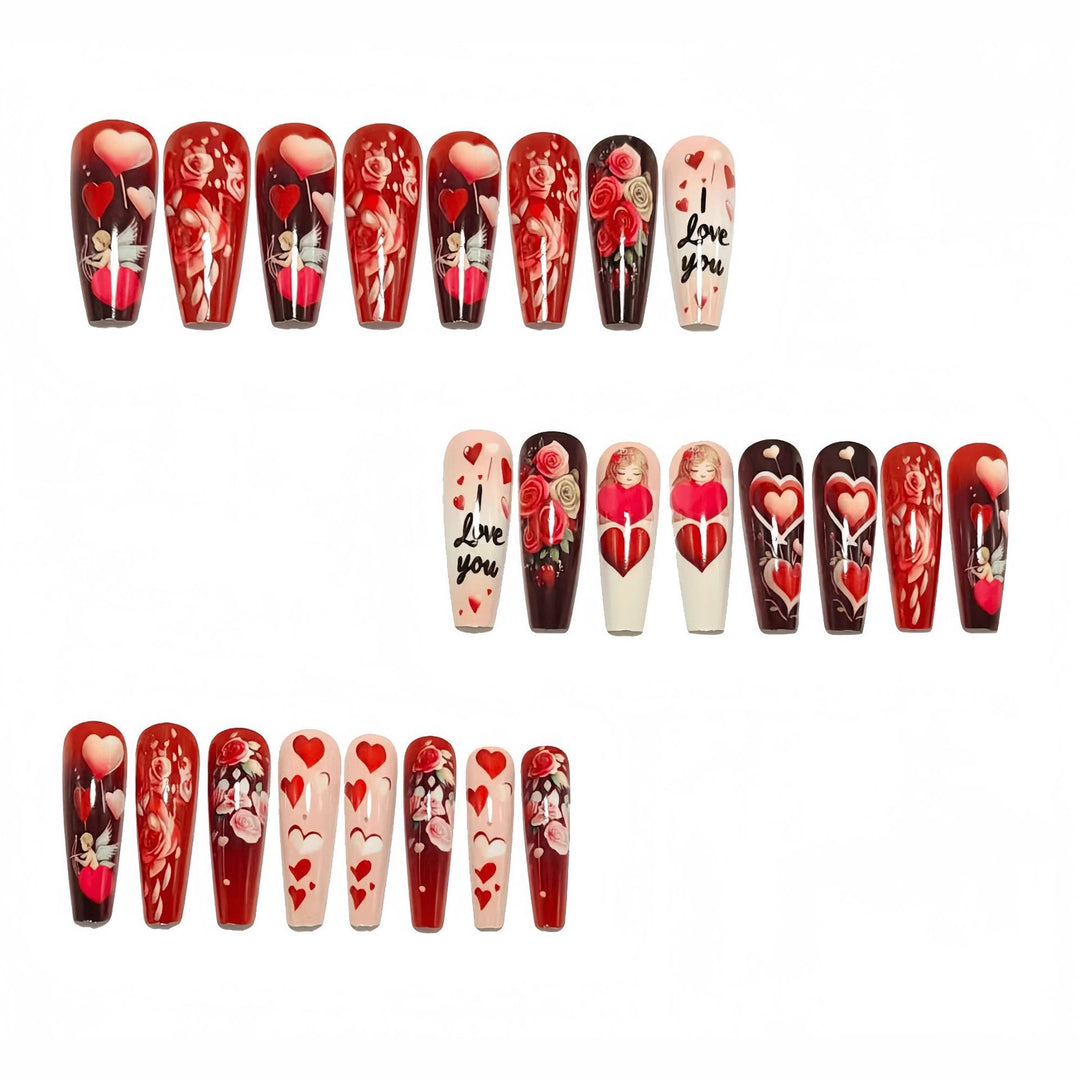 Artificial Nails in Romantic Heart Design Kalsten