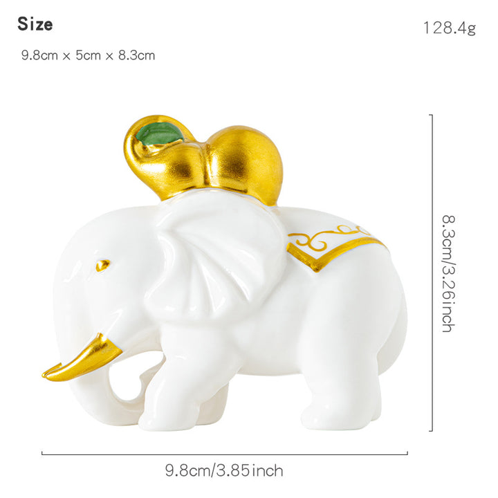Elegant elephant figurine made of high-quality ceramic Kalsten