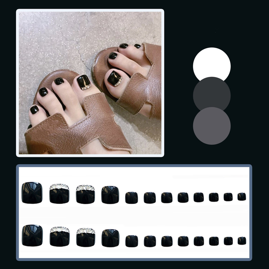 Elegant Decorative Press-On Toe Nails