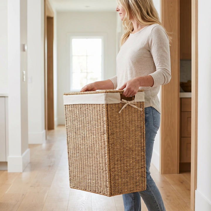 High-quality laundry basket made of natural wicker Kalsten