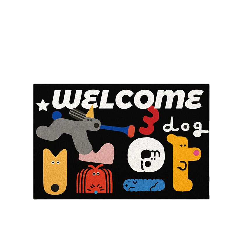 Playful Illustrated Welcome Mat Kalsten