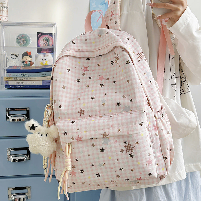 Cute Decorative Star-Embellished Backpack Kalsten