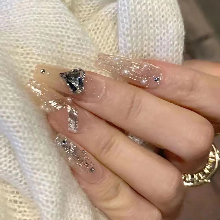 Glamorous Rhinestone Nail Extensions
