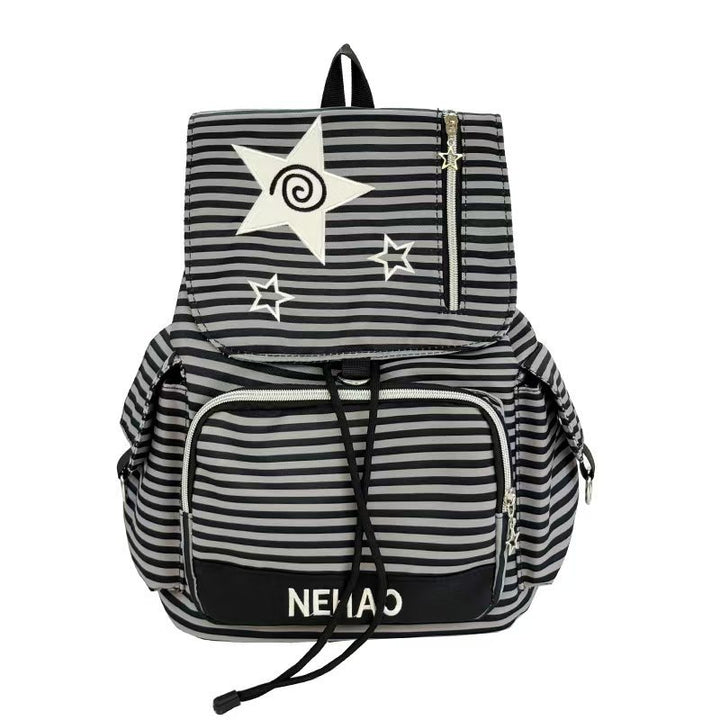 Multi-Pocket Striped Backpack Kalsten