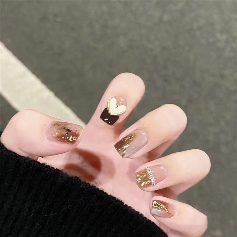 Creative Nail Art Set with Heart and Glitter Design Kalsten