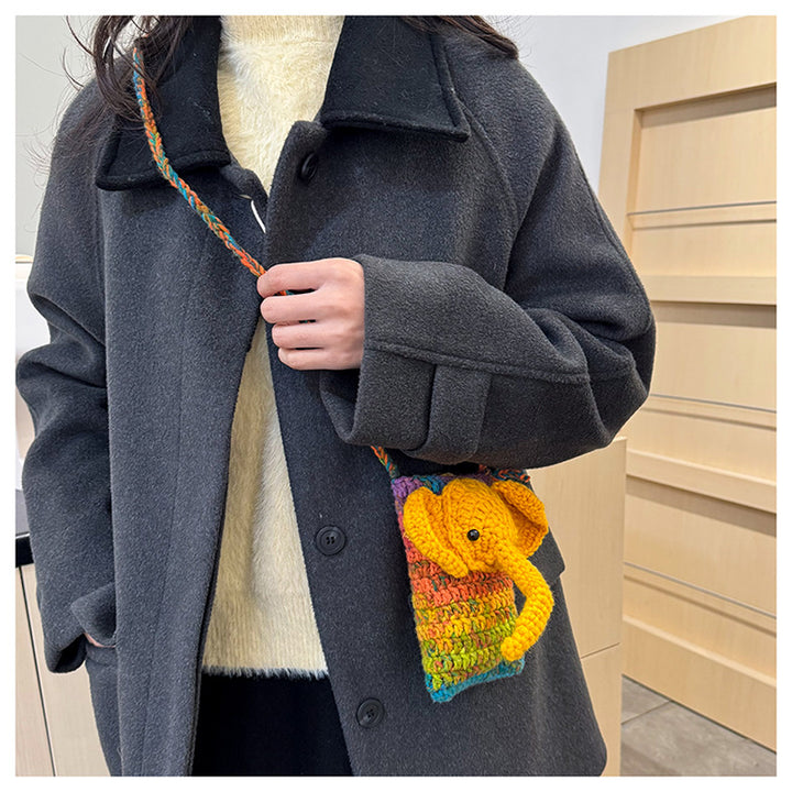 Elephant-Themed Crochet Mini Bag