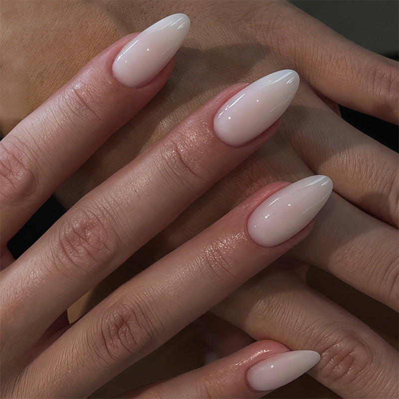 Glossy Almond-Shaped Press-On Nail Art Set