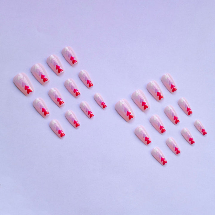 Heart-Design Press-On Nail Set Kalsten