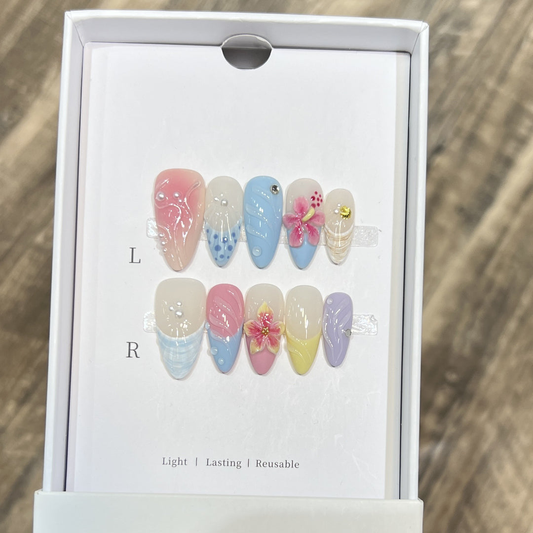 Decorative Floral Stiletto Press-On Nail Set Kalsten