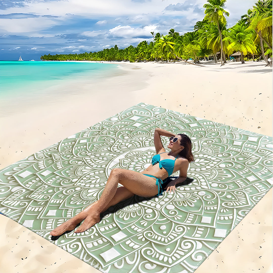 Mandala Design Beach Mat Kalsten