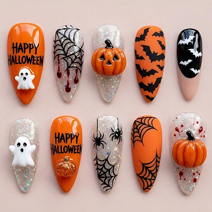 Halloween Nail Art Set with Spooky Designs and Gliding Design Kalsten